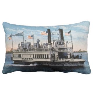 Ferry Boat Ramona San Diego Coronado CA Vintage Throw Pillow