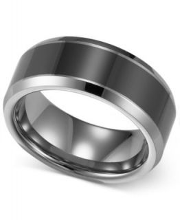 Triton Mens Tungsten Carbide Ring, Comfort Fit Wedding Band   Rings   Jewelry & Watches