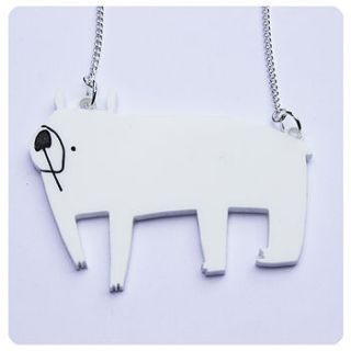 acrylic polar bear necklace by kayleigh o'mara