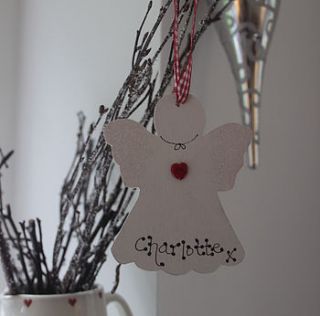 personalised angel christmas decoration by kitty's