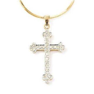 14kt Pnd Diamond Gothic Cross Silver Pendants Jewelry