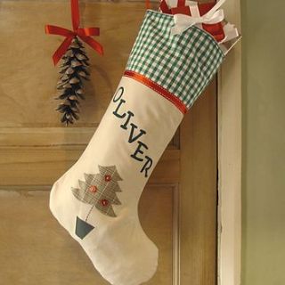 personalised christmas stocking tree by sara perry designs