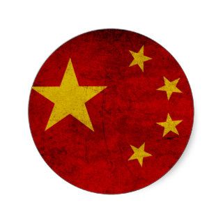 CHINA FLAG ROUND STICKER