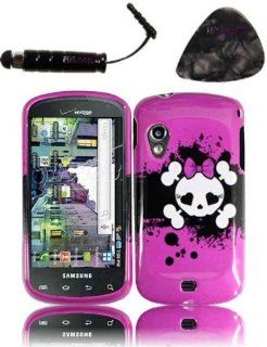 Samsung i405 Design Cover   Pink Skull Design Snap on Hard Shell Cover Protector Faceplate AND HiShop(TM) Stylus, Guitar Pick/Pry Tool Cell Phones & Accessories