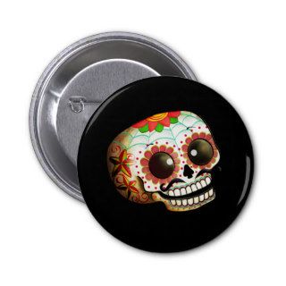 Mexican Sugar Skull Pinback Buttons