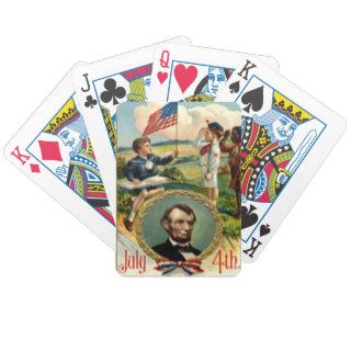 Abraham Lincoln Children Vintage 4th of July Bicycle Poker Deck