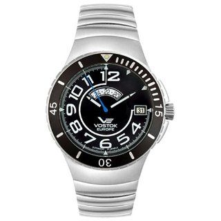 Vostok Men's 2432/0465001SS TU 144 Automatic Black Dial Watch at  Men's Watch store.
