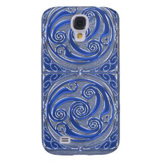 Blue Silver Triskel Samsung Galaxy S4 Covers