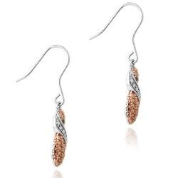 DB Designs Rose Gold over Sterling Silver Red Diamond Twist Earrings DB Designs Diamond Earrings