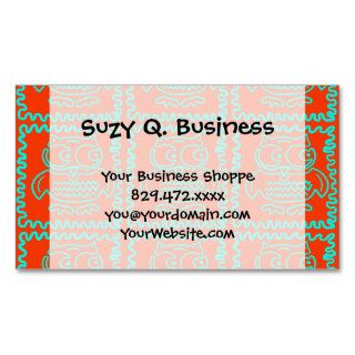 Fun Colorful Owls Orange Teal Blue ZigZag Pattern Business Cards