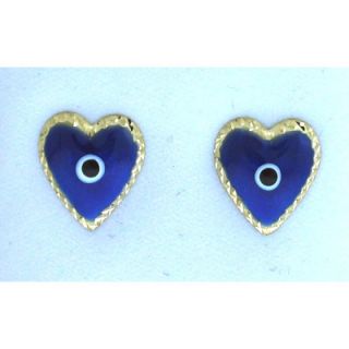 Sasson Jewelry Evil Eye Heart Stud Earrings