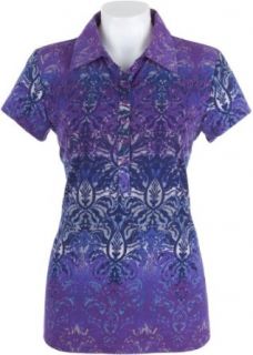 Gloria Vanderbilt Petite Annie Ombre Polo Shirt Small Wild boysenberry purple