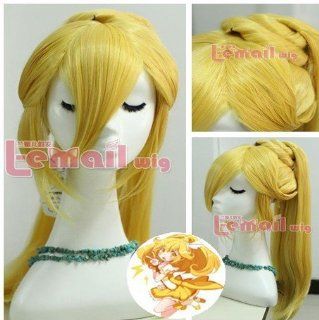 High Quality Top Sale 60cm Smile Pretty Cure Yellow Cure Peace Cosplay Wig Party+free Wig Cap Osrw143  Hair Replacement Wigs  Beauty