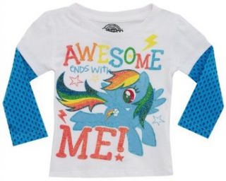 My Little Pony "Awesome Ends with Me" White Toddler Glittered T Shirt (2T) Clothing