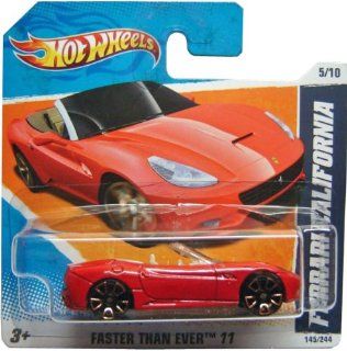 FERRARI CALIFORNIA (RED) * 2010 2011 Hot Wheels #145/244 Faster than Ever 5/10 164 scale car on SHORT CARD 