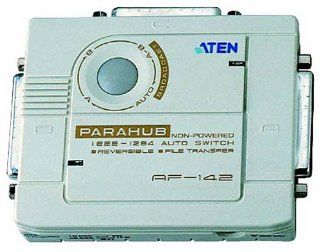 ATEN 2 Port Reversible Bitronics Parallel Auto Switch AF142 (White) Electronics