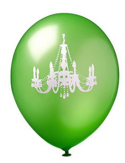 green & white chandelier balloon by evthokia ltd