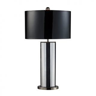 Shreve Mirror and Black Nickel Table Lamp   32in