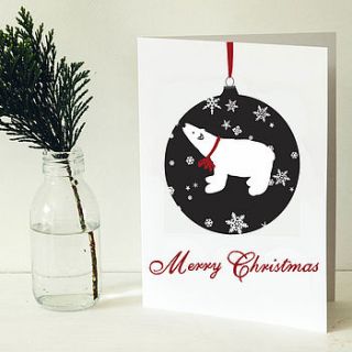 christmas baubles greeting card by hanna melin