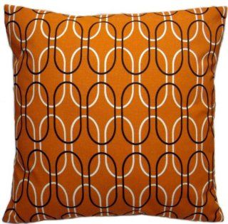 Zoreye Decorative Throw Pillow (141ORNWHT_1818)18x18 Standard Square Pillow Orange, White  