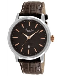 Kenneth Cole New York Watch, Mens Brown Leather Strap 44mm KC1781   Watches   Jewelry & Watches