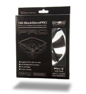 Noiseblocker NB BlackSilentPro PK 2 140mm x 25mm Ultra Quiet Fan   1200 RPM   20 dBA Computers & Accessories