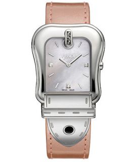 Fendi Timepieces Watch, Womens Swiss B. Fendi Diamond Accent Coral Leather Strap 43x33mm F380014571D1   Watches   Jewelry & Watches