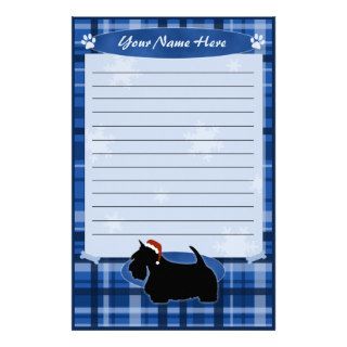 Blue Christmas Scottish Terrier Stationery