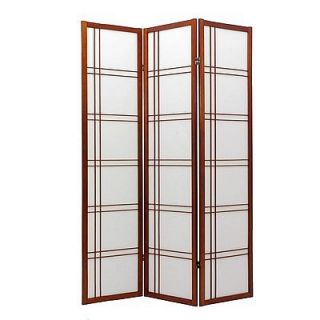 Oriental Furniture Double Sided Cross Room Divider   Rosewood