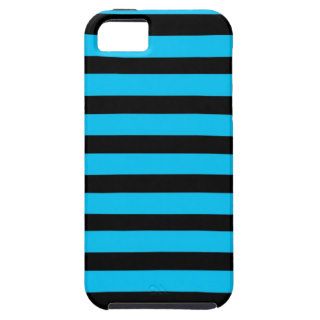 Teal Blue Turquoise and White Stripes Pattern iPhone 5 Covers