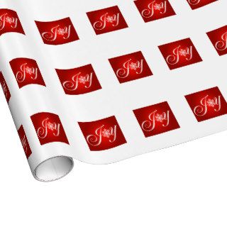 Joy Christmas Red Holiday Background Gift Wrap Paper