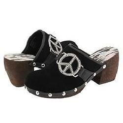 Two Lips Peace Black Slip ons Two Lips Slip ons