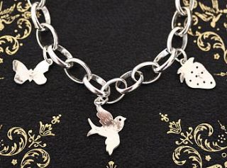 handmade silver charm bracelet by jemima lumley jewellery
