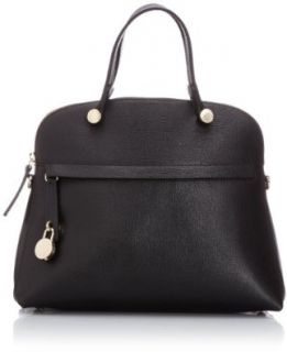 Furla Piper M Dome Saffiano Top Handle Bag,Onyx,One Size Shoes