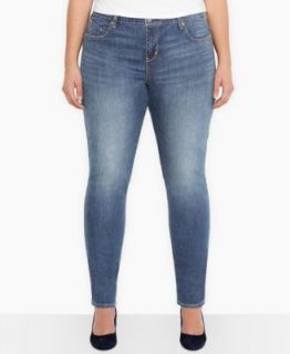 Levis Plus Size Triple Needle Skinny Jeans, Mineral Blue Wash   Jeans   Plus Sizes