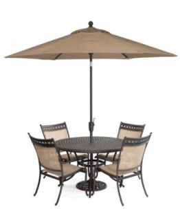Paradise Outdoor 5 Piece Set 48 Round Dining Table, 4 Dining Chairs   Furniture