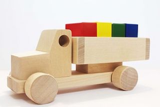 handcrafted wooden lorry by wooden toy gallery