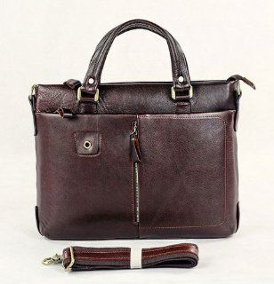 FOLINPROS Vintage Leather Style Men's Coffee Briefcase Laptop Bag Messenger Tote Handbag B136C Computers & Accessories