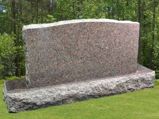 Dakota Mahogany Granite Upright Serpentine Monument Double Marker Split Face Tablet Large Headstone Gravestone MN 136 (1)  Other Products  