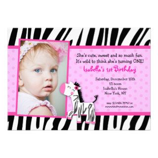Zebra Print Birthday party Invitations