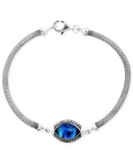 Victoria Townsend Sterling Silver Bracelet, Blue Topaz (1 5/8 ct. t.w.) and Diamond Accent Oval Bracelet   Bracelets   Jewelry & Watches