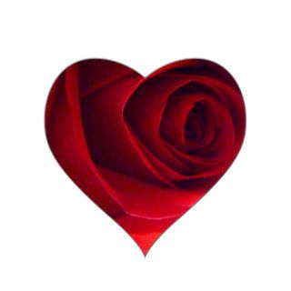 Rose Valentine Heart Stickers