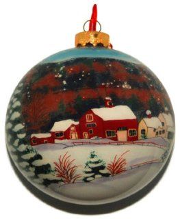 Hand Painted Glass Ornament, Christmas Tree CO 134   Christmas Ball Ornaments