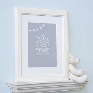 personalised baby bunting print by octavia plum prints