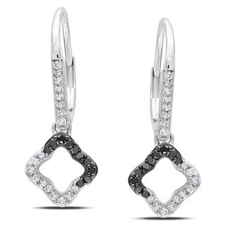 Miadora 14k White Gold 1/4ct TDW Black and White Diamond Earrings (G H, I1 I2) Miadora Diamond Earrings