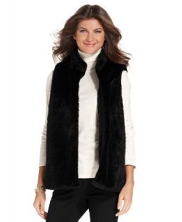 Jones New York Signature Vest, Sleeveless Faux Fur Reversible   Jackets & Blazers   Women