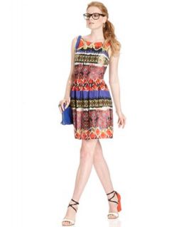 W118 by Walter Baker, Sleeveless Boatneck Printed A Line   Dresses   Women