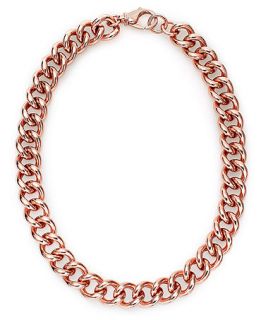 Bronzarte 18k Rose Gold over Bronze Necklace, Curb Chain Necklace   Necklaces   Jewelry & Watches