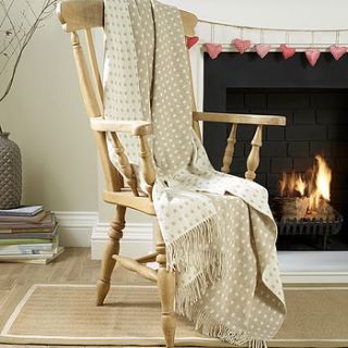natural spot lambswool throw by the wool room