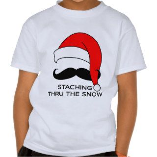 Mustache Christmas   Staching thru the snow T Shirt